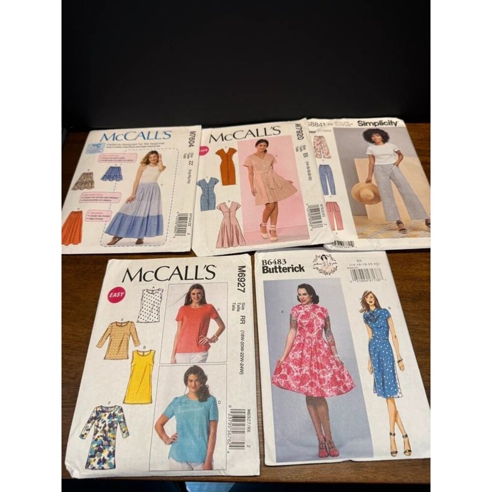 Lot of 5 Sewing Patterns Butterick Patterns by Gertie McCalls Simplicity